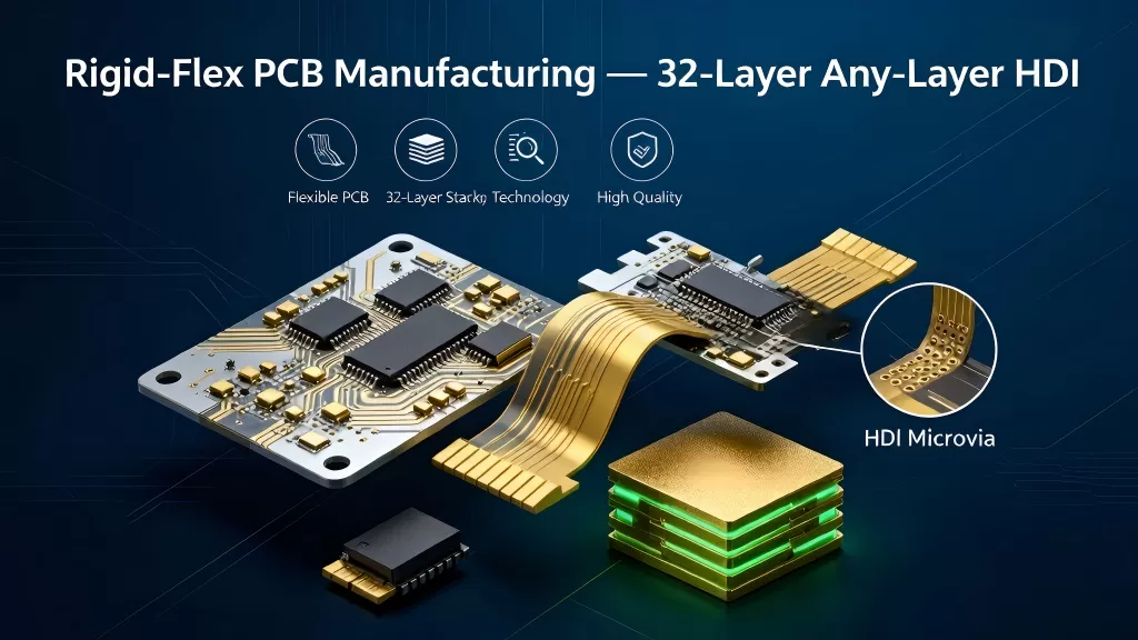Rigid-Flex PCB Manufacturing &mdash; 32-Layer Any-Layer HDI